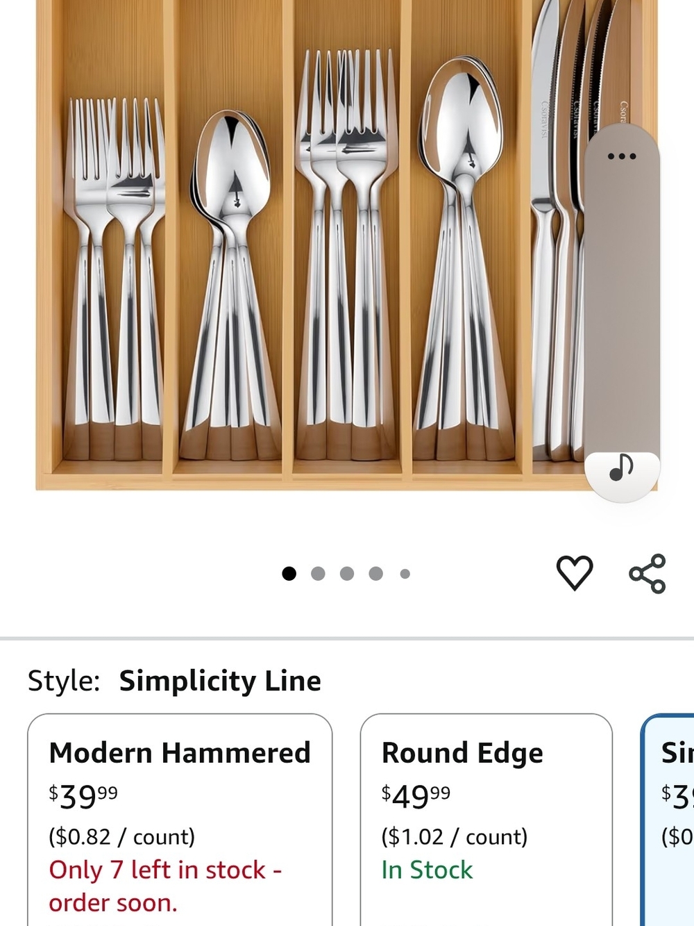 Simplicity Stainless Steel Flatware Set - Silver